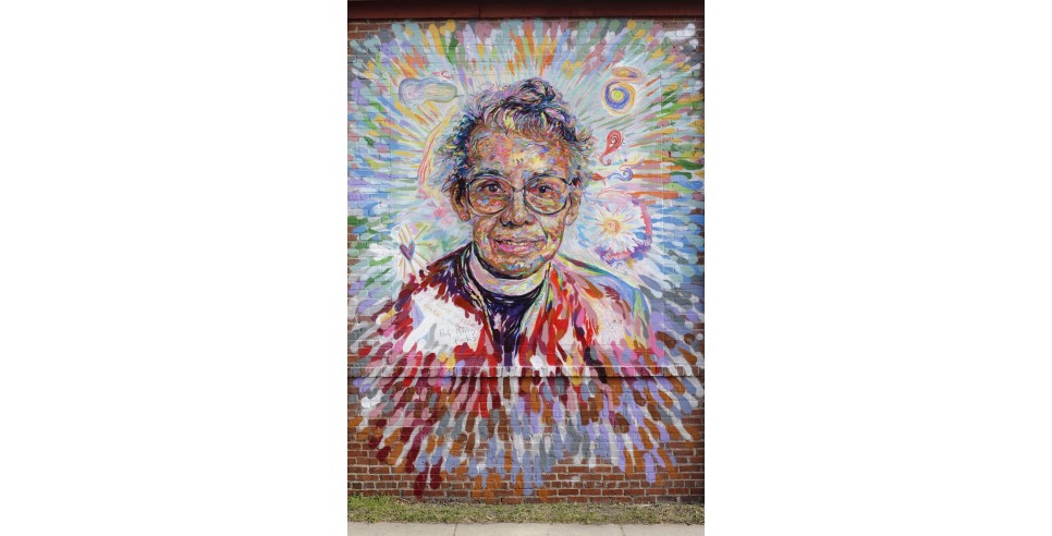 The Pauli Murray in the World mural was created as a part of the Face Up Project led by artist Brett Cook. in Durham, NC. The Pauli Murray in the World mural was created as a part of the Face Up Project led by artist Brett Cook. in Durham, NC.