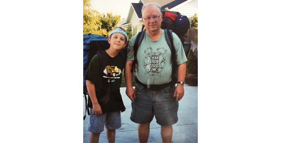 David de Graaf and John de Graaf Backpacking in 1993 David de Graaf and John de Graaf Backpacking in 1993