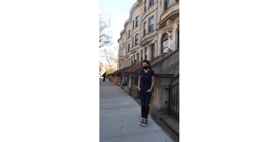 Photo caption: Artist Rose Deler on her street in the Jumel Terrace Historic District. Photo credit Barbara McMichael Photo caption: Artist Rose Deler on her street in the Jumel Terrace Historic District. Photo credit Barbara McMichael